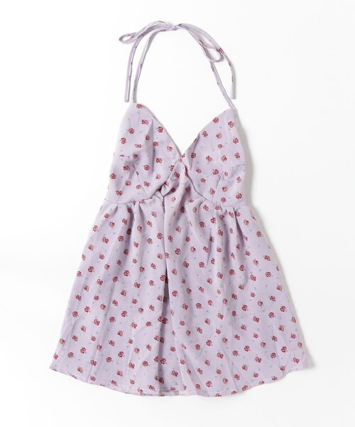 gossip!ロサンゼルス(ゴシップロサンゼルス)の「きゅんとする淡パープル小花柄!ハルタイ紐結びVネックキャミトップス(キャミソール・レディース・ラベンダー・S/M)」の9枚目の写真