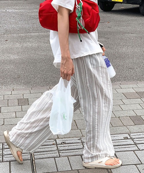 Doula Doula(ドゥーラドゥーラ)の「ストライプワイドイージーパンツ(その他パンツ・レディース・グレー/キャメル/ライトブルー/オフホワイト/ブルー・FREE)」の19枚目の写真