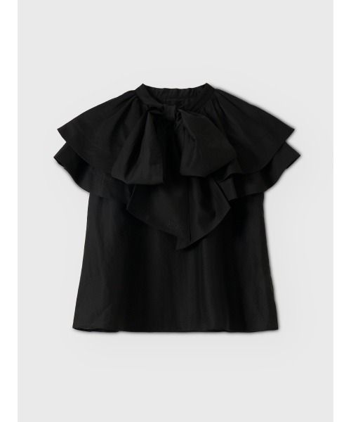 EIMY ISTOIRE(エイミーイストワール)の「E.M RIBBON CAPE BLOUSE(シャツ/ブラウス・レディース・ブラック/ピンクベージュ/ホワイト・F)」の2枚目の写真