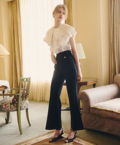 EIMY ISTOIRE(エイミーイストワール)の「E.M RIBBON CAPE BLOUSE(シャツ/ブラウス・レディース・ブラック/ピンクベージュ/ホワイト・F)」の14枚目の写真