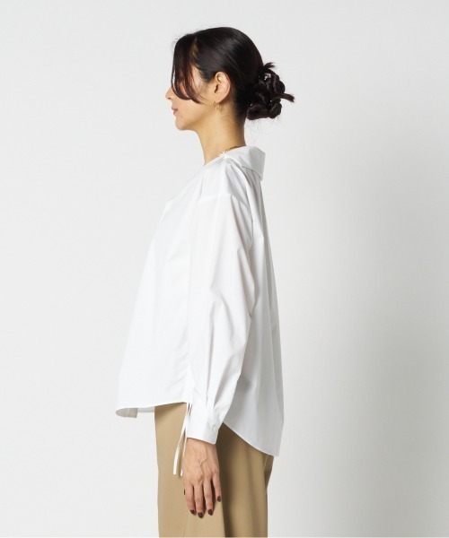 HELIOPOLE（エリオポール）の「WIDE OPEN COLLAR SHIRT / ワイドオープンカラー シャツ（シャツ/ブラウス・レディース・ホワイト/ネイビー・38）」の14枚目の写真