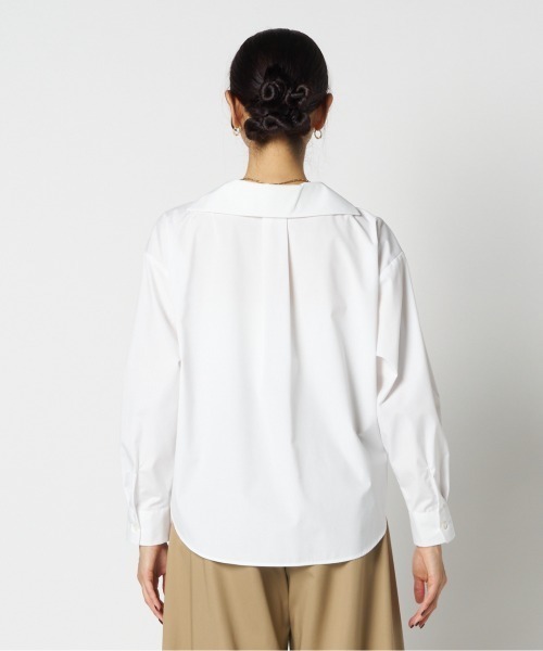 HELIOPOLE（エリオポール）の「WIDE OPEN COLLAR SHIRT / ワイドオープンカラー シャツ（シャツ/ブラウス・レディース・ホワイト/ネイビー・38）」の15枚目の写真