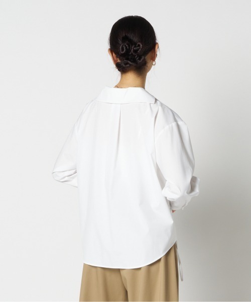 HELIOPOLE（エリオポール）の「WIDE OPEN COLLAR SHIRT / ワイドオープンカラー シャツ（シャツ/ブラウス・レディース・ホワイト/ネイビー・38）」の19枚目の写真