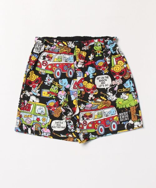 HYSTERIC MINI（ヒステリックミニ）の「BAND WAGON総柄 ショートパンツ（その他パンツ・キッズ・ピンク系その他/ブラック系その他/ホワイト系その他・90）」の2枚目の写真