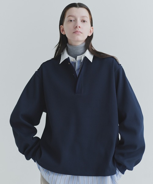 CULLNI(クルニ)の「Urban Waffle Command Henley Neck Pullover(Tシャツ/カットソー・メンズ・オフホワイト/ブルーグレー/ブラック/ネイビー・2/1)」の1枚目の写真