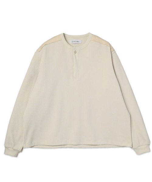 CULLNI(クルニ)の「Urban Waffle Command Henley Neck Pullover(Tシャツ/カットソー・メンズ・オフホワイト/ブルーグレー/ブラック/ネイビー・2/1)」の2枚目の写真