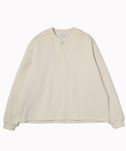 CULLNI(クルニ)の「Urban Waffle Command Henley Neck Pullover(Tシャツ/カットソー・メンズ・オフホワイト/ブルーグレー/ブラック/ネイビー・2/1)」の6枚目の写真