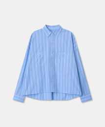 Stripe crop shirt / LIGHT BLUE