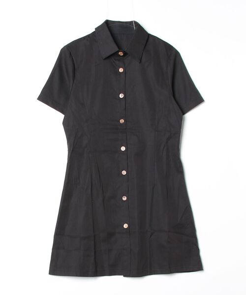 YUGA(ユーガ)の「YUGA_YGMC Korean-style Shirt dress(ワンピース・レディース・ベージュ/ブラック・FREE)」の6枚目の写真