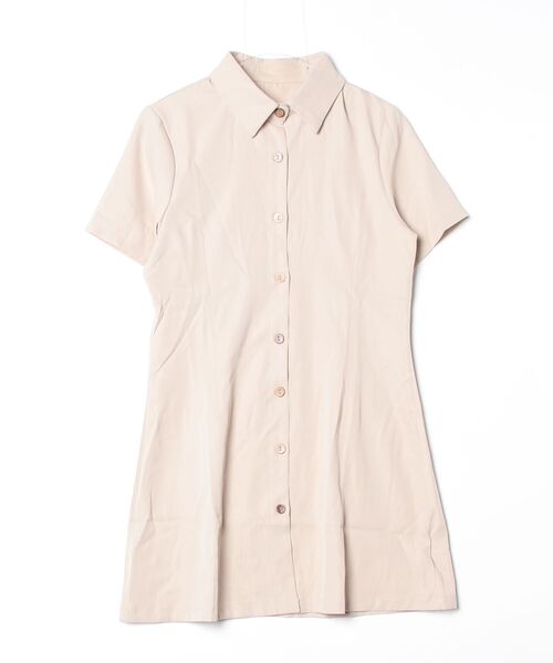YUGA(ユーガ)の「YUGA_YGMC Korean-style Shirt dress(ワンピース・レディース・ベージュ/ブラック・FREE)」の7枚目の写真
