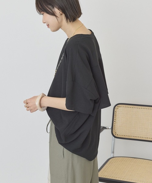 AMERICAN HOLIC(アメリカンホリック)の「【WEB限定】バックフリル半袖プルオーバー(その他トップス・レディース・ネイビー/チャコールグレー/ブラック/オフホワイト/ライトベージュ・M/L)」の18枚目の写真