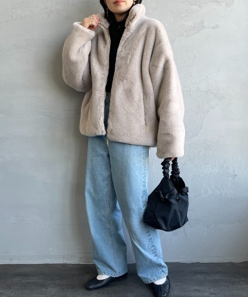 TATRAS（タトラス）の「【WEB先行予約】[TATRAS/タトラス] BARBRA エコファーブルゾン（ブルゾン・レディース・ブラック/ライトグレー/ブラウン・2/1）」の6枚目の写真