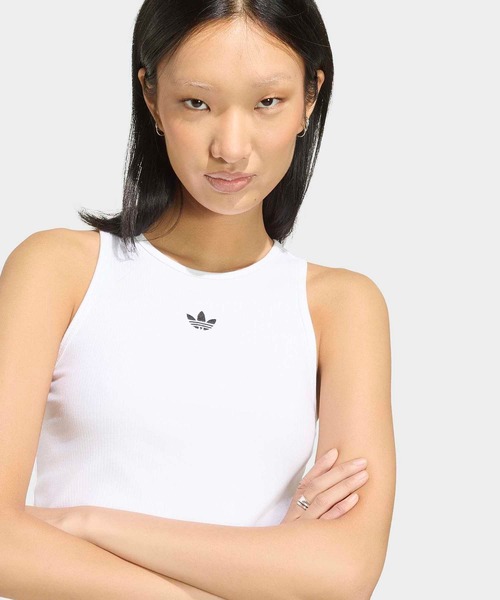 adidas(アディダス)の「エッセンシャル リブ タンクトップ / アディダスオリジナルス adidas Originals(タンクトップ・レディース・ホワイト・XX-LARGE/LARGE/MEDIUM/SMALL/X-LARGE/X-SMALL)」の3枚目の写真