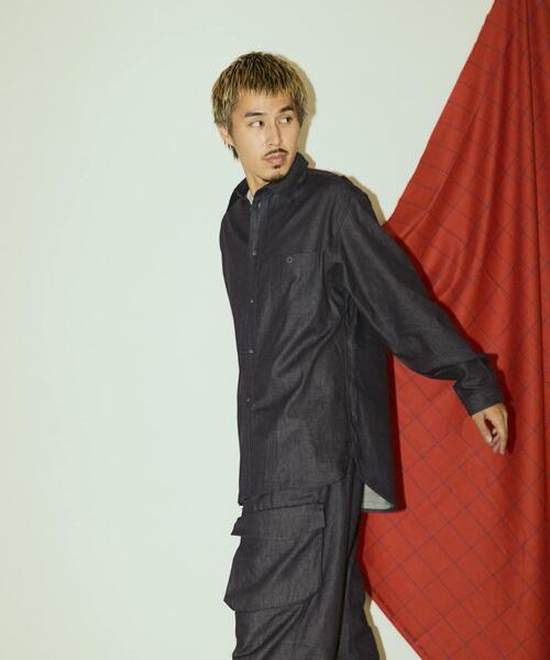 WHITE MOUNTAINEERING(ホワイトマウンテニアリング)の「『別注』White Mountaineering×EKAL MID GUSSET SLEEVE EYELET POCKET SHIRTS(シャツ/ブラウス・メンズ・ブルー・3/2)」の7枚目の写真