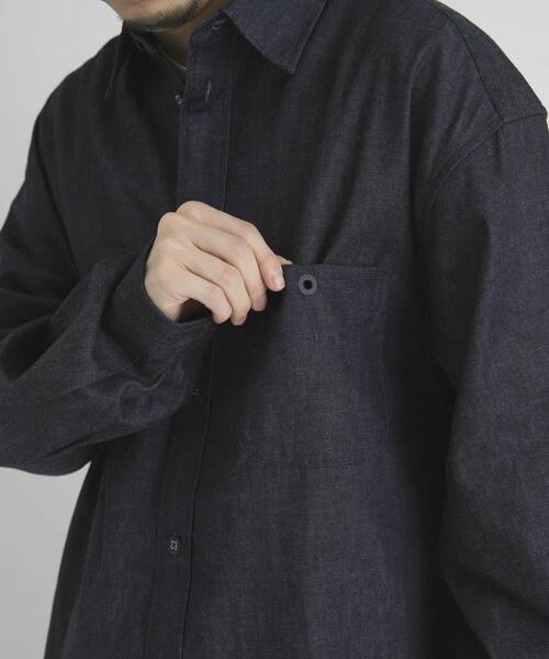 WHITE MOUNTAINEERING(ホワイトマウンテニアリング)の「『別注』White Mountaineering×EKAL MID GUSSET SLEEVE EYELET POCKET SHIRTS(シャツ/ブラウス・メンズ・ブルー・3/2)」の11枚目の写真