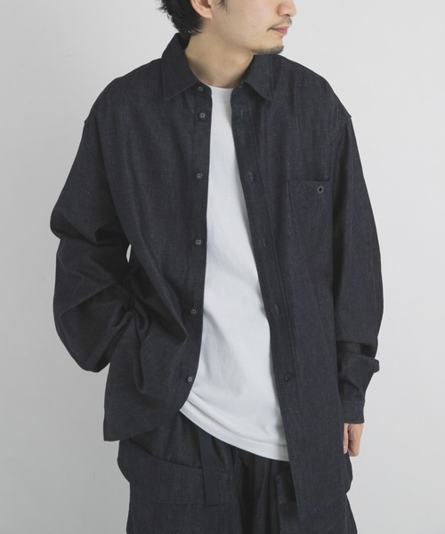 WHITE MOUNTAINEERING(ホワイトマウンテニアリング)の「『別注』White Mountaineering×EKAL MID GUSSET SLEEVE EYELET POCKET SHIRTS(シャツ/ブラウス・メンズ・ブルー・3/2)」の8枚目の写真