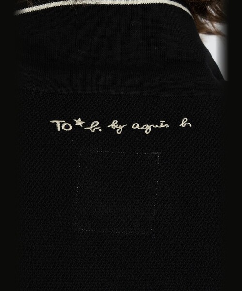 To b. by agnes b.(トゥービーバイアニエスベー)の「To b. by agnes b.× green label relaxing ロゴ刺繍 コットン ニットポロ(ニット/セーター・レディース・ブラック・FREE)」の11枚目の写真