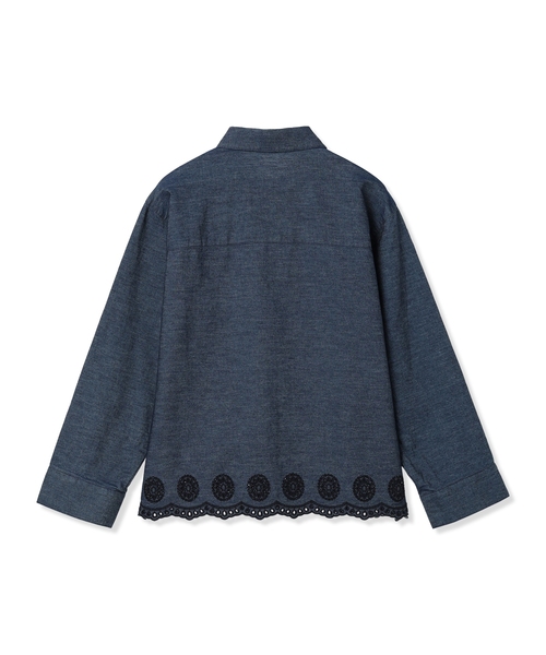 Petit Honfleur(プチオンフルール)の「スカラップ刺しゅうデニムブラウス(シャツ/ブラウス・レディース・ブラック/ネイビー・9号/11号/13号)」の21枚目の写真