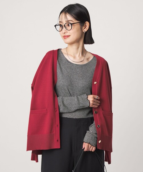 green label relaxing（グリーンレーベルリラクシング）の「［size SHORTあり］テレコ クルーネック プルオーバー（Tシャツ/カットソー・レディース・ブラック/ライトグレー/ダークグレー/オフホワイト/モカ/ベージュ/イエロー/その他1/ダークブラウン・SHORT/FREE）」の9枚目の写真