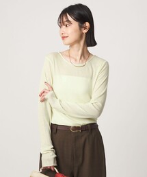 green label relaxing（グリーンレーベルリラクシング）の「［size SHORTあり］テレコ クルーネック プルオーバー（Tシャツ/カットソー・レディース）」