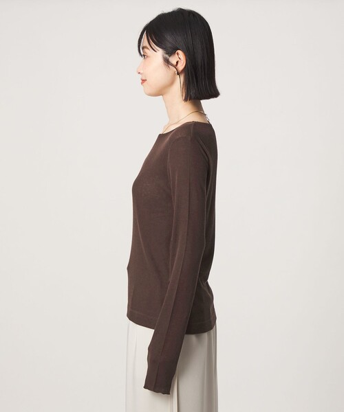 green label relaxing（グリーンレーベルリラクシング）の「［size SHORTあり］テレコ クルーネック プルオーバー（Tシャツ/カットソー・レディース・ブラック/ライトグレー/ダークグレー/オフホワイト/モカ/ベージュ/イエロー/その他1/ダークブラウン・SHORT/FREE）」の18枚目の写真