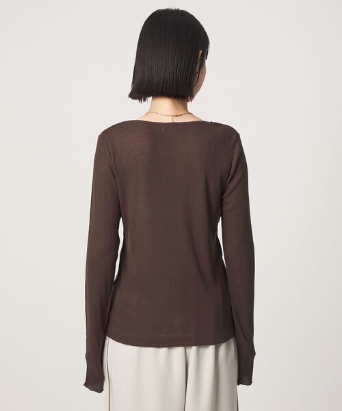 green label relaxing（グリーンレーベルリラクシング）の「［size SHORTあり］テレコ クルーネック プルオーバー（Tシャツ/カットソー・レディース・ブラック/ライトグレー/ダークグレー/オフホワイト/モカ/ベージュ/イエロー/その他1/ダークブラウン・SHORT/FREE）」の19枚目の写真