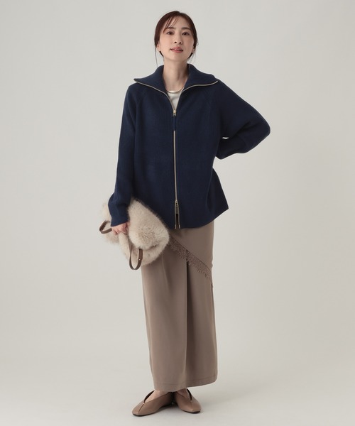 Elura（エルーラ）の「毛玉しらずジップカーディガン＜WEB限定カラーあり＞/865951（カーディガン/ボレロ・レディース・グレイッシュベージュ/バーガンディー/ネイビー/ホワイト・FREE）」の16枚目の写真
