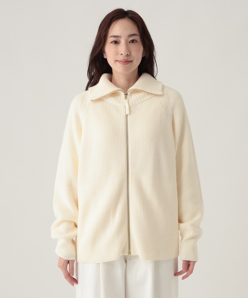 Elura（エルーラ）の「毛玉しらずジップカーディガン＜WEB限定カラーあり＞/865951（カーディガン/ボレロ・レディース・グレイッシュベージュ/バーガンディー/ネイビー/ホワイト・FREE）」の18枚目の写真