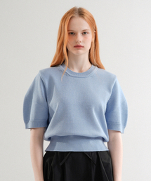 Balloon Sleeve Half Knit (Sora)