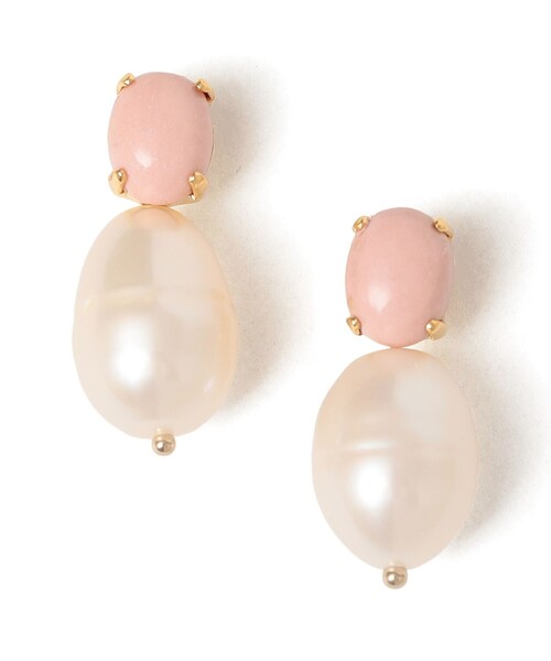 SHIPS(シップス)の「淡水パール × シェル / オパール ピアス(ピアス(両耳用)・レディース・ピンク/オフホワイト・ONE SIZE)」の2枚目の写真