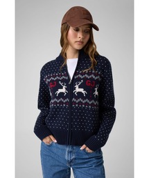GUESS JEANS | GUESS JEANS MN Jacquard Zip Sweater ニット セーター ジップアップ(ニット/セーター)