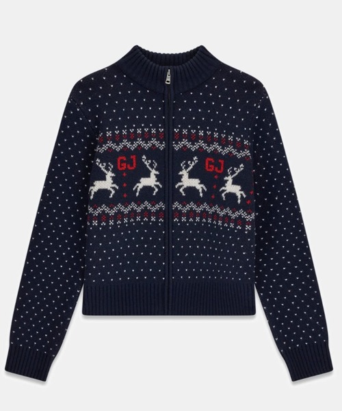 GUESS JEANS（ゲスジーンズ）の「GUESS JEANS MN Jacquard Zip Sweater ニット セーター ジップアップ（ニット/セーター・レディース・ネイビー・X-SMALL/MEDIUM/SMALL）」の5枚目の写真