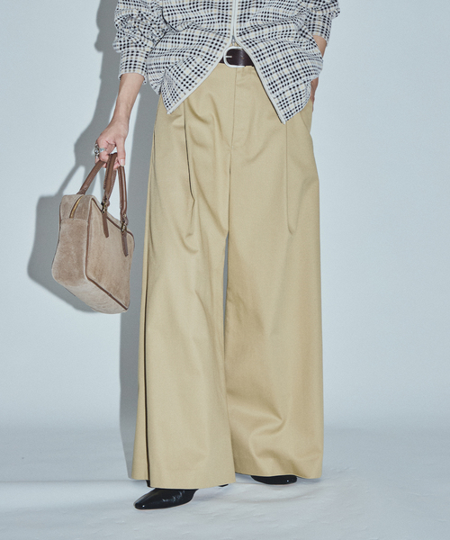 JOURNAL STANDARD(ジャーナルスタンダード)の「【ASIDE】ブリティッシュツイルワイドパンツ(チノパンツ・レディース・ベージュ/ブラック・38/36)」の2枚目の写真