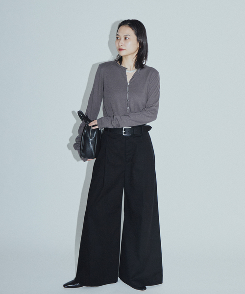 JOURNAL STANDARD(ジャーナルスタンダード)の「【ASIDE】ブリティッシュツイルワイドパンツ(チノパンツ・レディース・ベージュ/ブラック・38/36)」の8枚目の写真