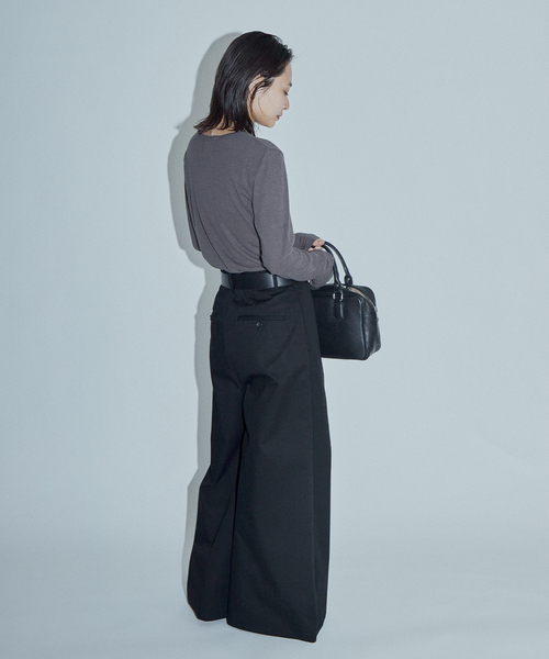 JOURNAL STANDARD(ジャーナルスタンダード)の「【ASIDE】ブリティッシュツイルワイドパンツ(チノパンツ・レディース・ベージュ/ブラック・38/36)」の11枚目の写真