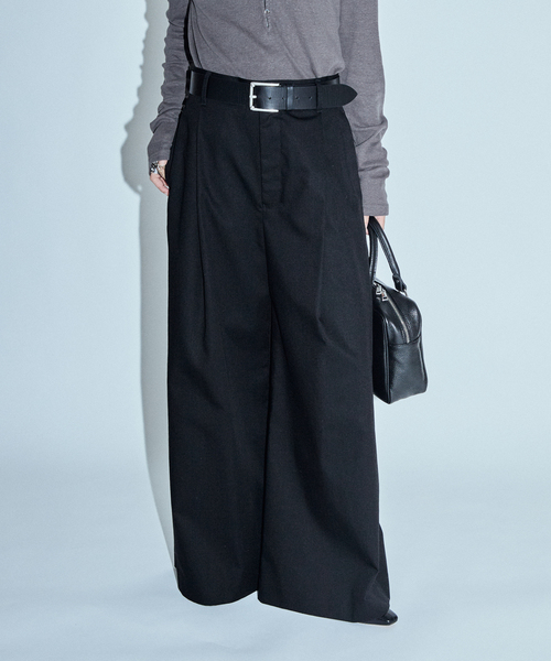JOURNAL STANDARD(ジャーナルスタンダード)の「【ASIDE】ブリティッシュツイルワイドパンツ(チノパンツ・レディース・ベージュ/ブラック・38/36)」の12枚目の写真