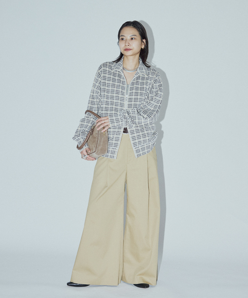 JOURNAL STANDARD(ジャーナルスタンダード)の「【ASIDE】ブリティッシュツイルワイドパンツ(チノパンツ・レディース・ベージュ/ブラック・38/36)」の13枚目の写真