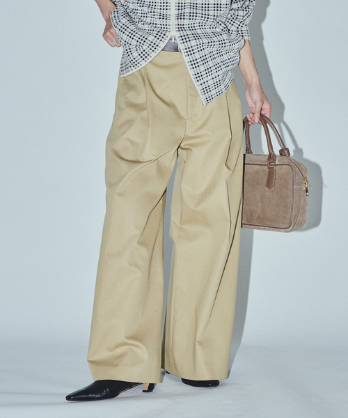 JOURNAL STANDARD(ジャーナルスタンダード)の「【ASIDE】ブリティッシュツイルワイドパンツ(チノパンツ・レディース・ベージュ/ブラック・38/36)」の16枚目の写真