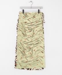 GANNI | GANNI PRINTED STRETCH SATIN SKIRT(スカート)