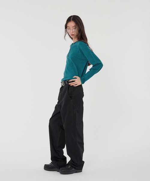 WISH FOR EVER(ウィッシュフォーエバー)の「HENRY NECK MELANGE KNIT/ヘンリーネックメランジニット(ニット/セーター・メンズ・ブラック/ネイビー/ワインレッド/エメラルド/チャコールグレー・SMALL/MEDIUM/LARGE)」の6枚目の写真