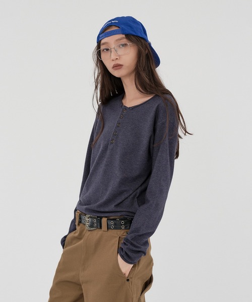 WISH FOR EVER(ウィッシュフォーエバー)の「HENRY NECK MELANGE KNIT/ヘンリーネックメランジニット(ニット/セーター・メンズ・ブラック/ネイビー/ワインレッド/エメラルド/チャコールグレー・SMALL/MEDIUM/LARGE)」の20枚目の写真