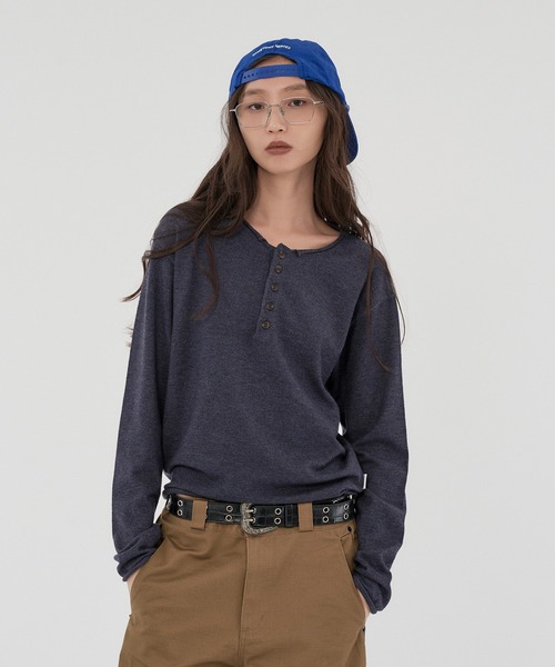 WISH FOR EVER(ウィッシュフォーエバー)の「HENRY NECK MELANGE KNIT/ヘンリーネックメランジニット(ニット/セーター・メンズ・ブラック/ネイビー/ワインレッド/エメラルド/チャコールグレー・SMALL/MEDIUM/LARGE)」の21枚目の写真