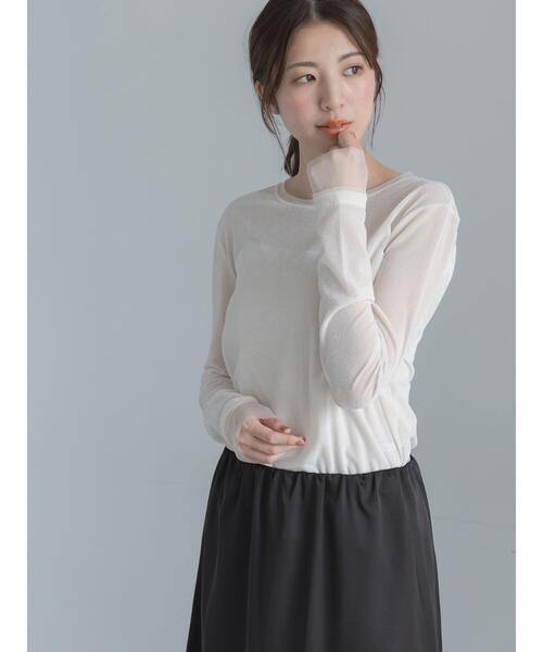 Te chichi(テチチ)の「フロッキーチュールトップス(Tシャツ/カットソー・レディース・ブラック/グレー/アイボリー・F)」の18枚目の写真