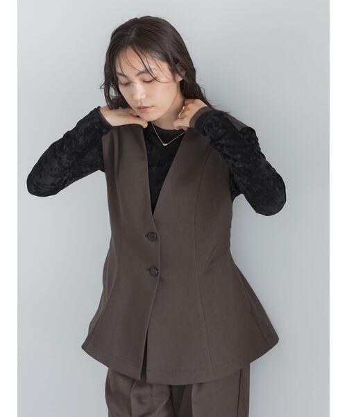 Te chichi(テチチ)の「フロッキーチュールトップス(Tシャツ/カットソー・レディース・ブラック/グレー/アイボリー・F)」の10枚目の写真
