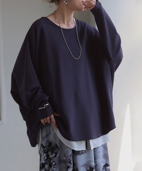 HUG.U（ハグユー）の「シワになりにくい ドルマンTブラウス（シャツ/ブラウス・レディース・レッドパープル/ネイビー/ホワイト/ライトグレー/ブラック・FREE）」の12枚目の写真