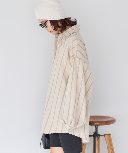gossara(ゴサラ)の「【gossara 大人のストライプ!】マルチストライプシャツ(シャツ/ブラウス・レディース・ブラウン/ベージュ/アイボリー・FREE)」の10枚目の写真