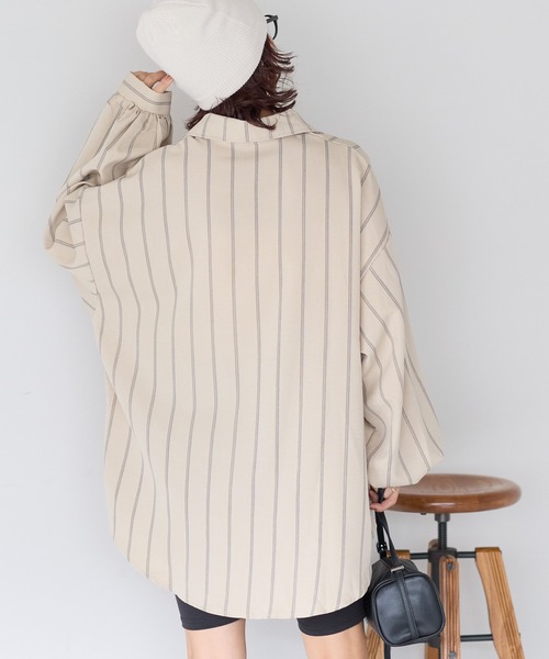 gossara(ゴサラ)の「【gossara 大人のストライプ!】マルチストライプシャツ(シャツ/ブラウス・レディース・ブラウン/ベージュ/アイボリー・FREE)」の12枚目の写真
