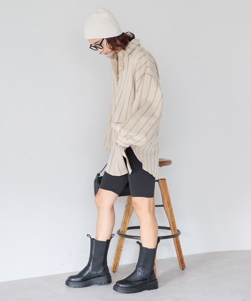 gossara(ゴサラ)の「【gossara 大人のストライプ!】マルチストライプシャツ(シャツ/ブラウス・レディース・ブラウン/ベージュ/アイボリー・FREE)」の17枚目の写真