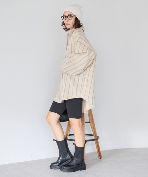 gossara(ゴサラ)の「【gossara 大人のストライプ!】マルチストライプシャツ(シャツ/ブラウス・レディース・ブラウン/ベージュ/アイボリー・FREE)」の18枚目の写真