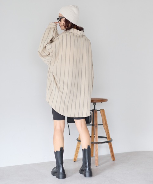 gossara(ゴサラ)の「【gossara 大人のストライプ!】マルチストライプシャツ(シャツ/ブラウス・レディース・ブラウン/ベージュ/アイボリー・FREE)」の19枚目の写真